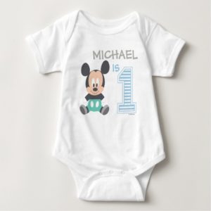 Mickey Mouse | Personalized First Birthday Baby Bodysuit