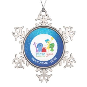 Inside Out | All Characters Add Your Name Snowflake Pewter Christmas Ornament