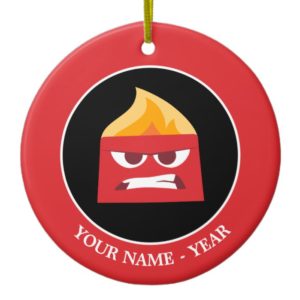 Inside Out | Angry Face Add Your Name Ceramic Ornament
