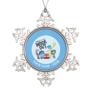 Inside Out | Characters and Inside Out Logo Snowflake Pewter Christmas Ornament