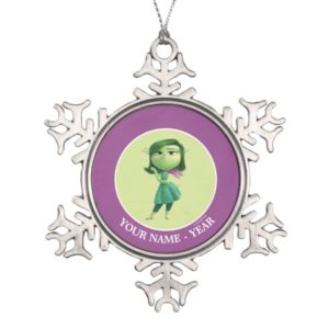 Inside Out | Disgust Standing Add Your Name Snowflake Pewter Christmas Ornament