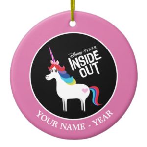 Inside Out | Rainbow Unicorn Add Your Name Ceramic Ornament