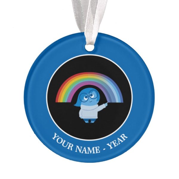 Inside Out | Sadness With Rainbow Add Your Name Ornament