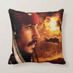 Jack Sparrow Side Face Shot Throw Pillow