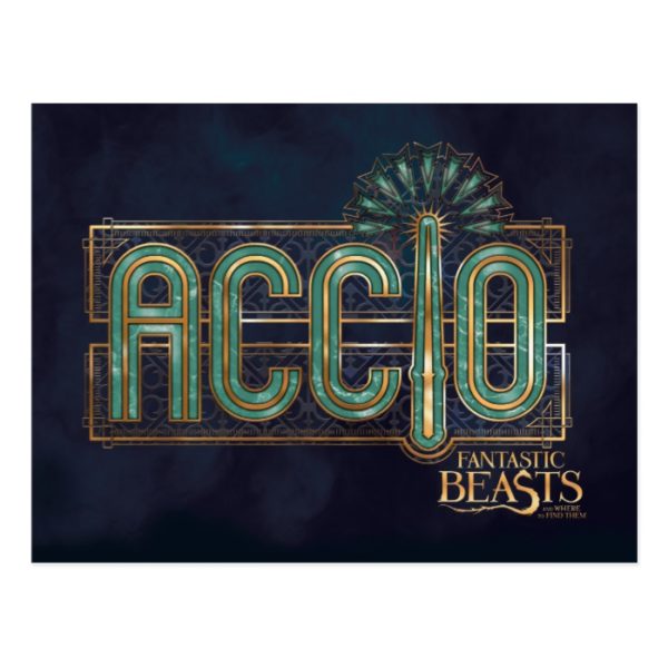 Jade Art Deco ACCIO™ Spell Graphic Postcard