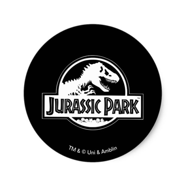 Jurassic Park | White Logo Classic Round Sticker