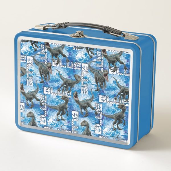 Jurassic World | Blue Pattern Metal Lunch Box