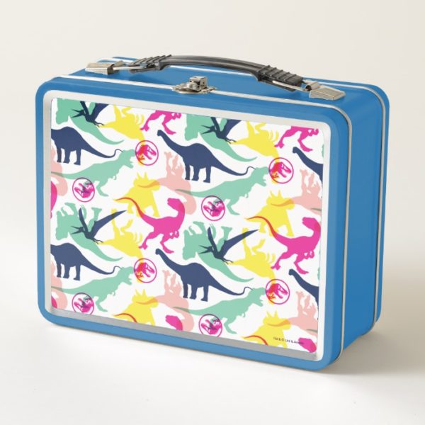 Jurassic World | Colorful Silhouette Pattern Metal Lunch Box