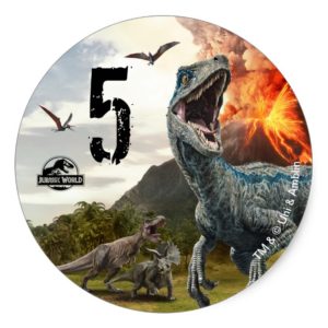 Jurassic World | Dinosaur Birthday Classic Round Sticker