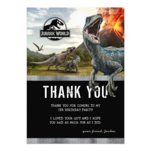 Jurassic World | Dinosaur Birthday Thank You Invitation