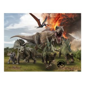 Jurassic World Dinosaur Herd Postcard
