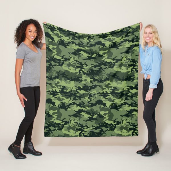 Jurassic World | Green Dinosaur Camo Pattern Fleece Blanket