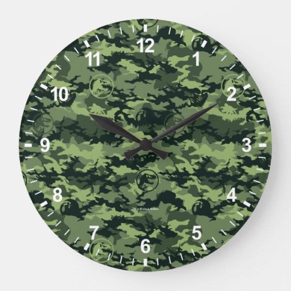 Jurassic World | Green Dinosaur Camo Pattern Large Clock