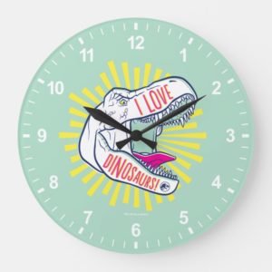 Jurassic World | I Love Dinosaurs Large Clock