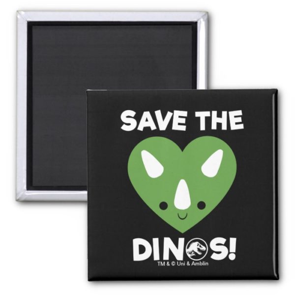 Jurassic World | Save the Dinos - Green Heart Magnet