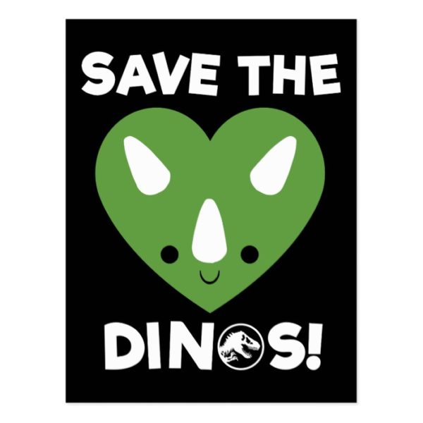 Jurassic World | Save the Dinos - Green Heart Postcard