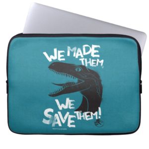 Jurassic World | We Made them, We Save Them Computer Sleeve