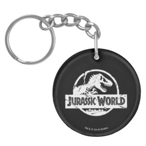 Jurassic World | White Logo Keychain