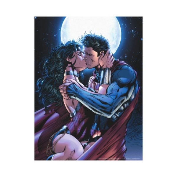 Justice League #12 Wonder Woman & Superman Kiss Canvas Print