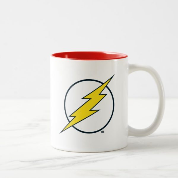Justice League Action | Flash Lightning Bolt Logo Two-Tone Coffee Mug