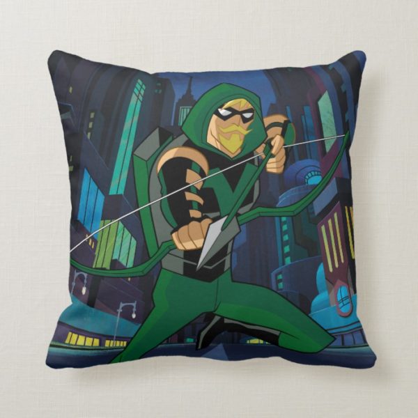 Justice League Action | Green Arrow Character Art Throw Pillow
