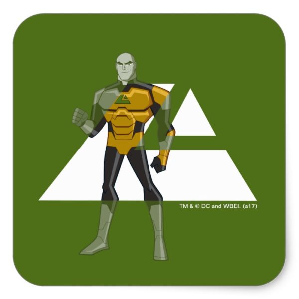 Justice League Action | Lex Luthor & Lexcorp Logo Square Sticker