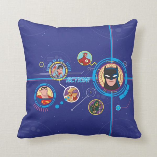 Justice League Action | Stand By For Action Throw Pillow