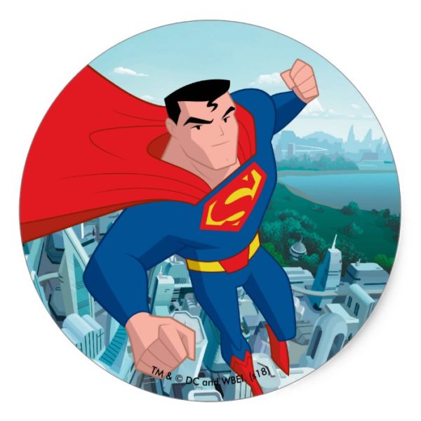 Justice League Action | Superman Character Art Classic Round Sticker