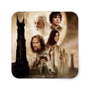 Lord of the Rings: The Two Towers Movie Poster Square Sticker