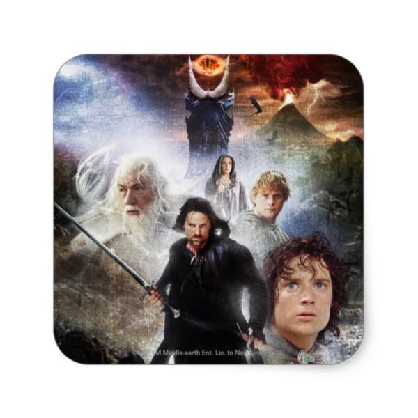 LOTR Character Collage Square Sticker