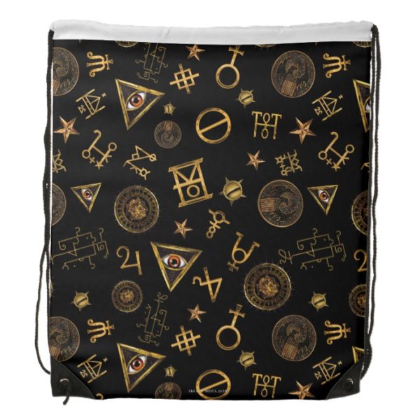 MACUSA™ Magic Symbols And Crests Pattern Drawstring Backpack