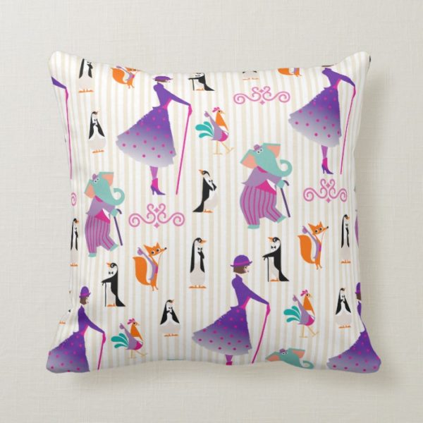 Mary Poppins & Friends Striped Pattern Throw Pillow