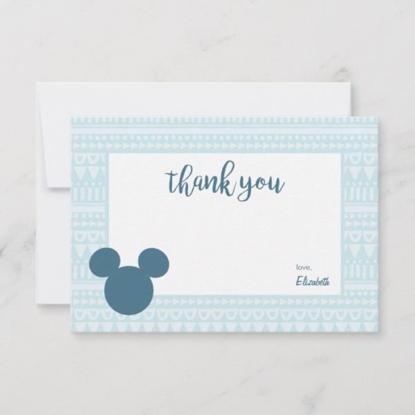 Mickey | Blue Aztec Baby Shower - Thank You