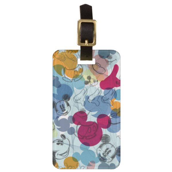 Mickey & Friends | Mouse Head Sketch Pattern Luggage Tag