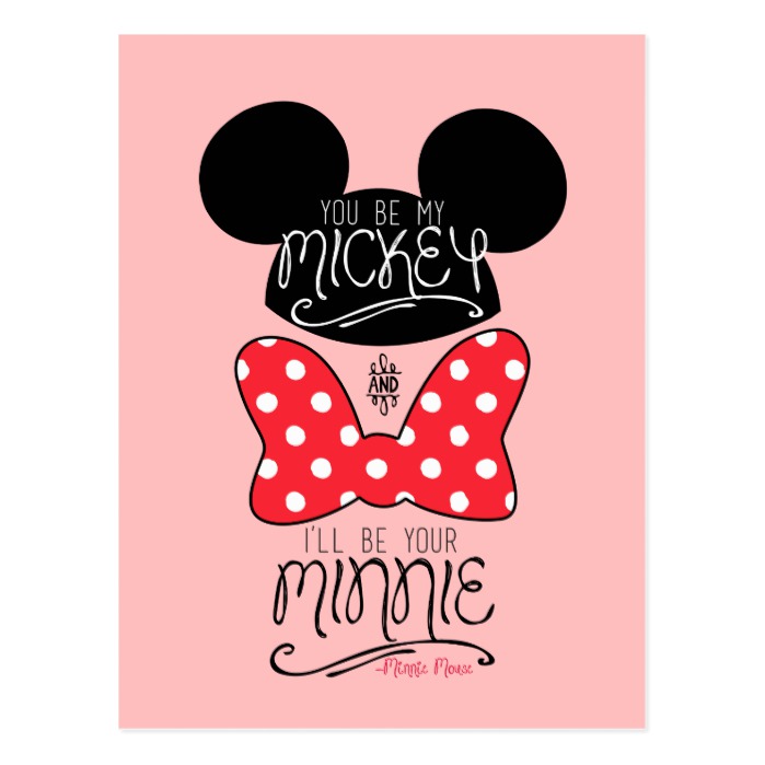 Mickey Minnie Love Postcard