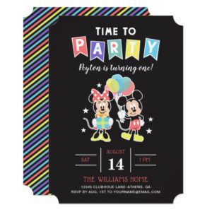 Mickey & Minnie | Time to Party Invitation