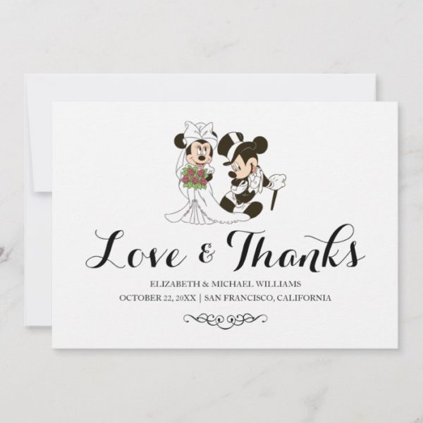 Mickey & Minnie Wedding | Married Thank You