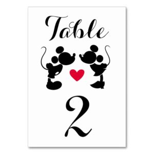 Mickey & Minnie Wedding | Silhouette Table Number