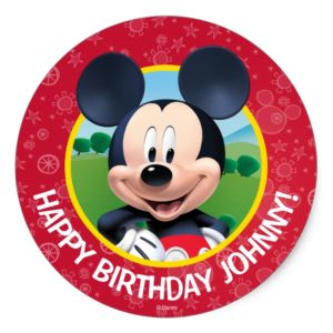 Mickey Mouse Birthday Classic Round Sticker