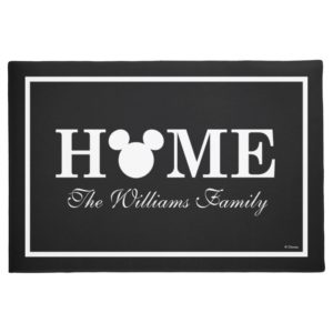 Mickey Mouse Head Silhouette | Home with Name Doormat