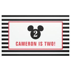 Mickey Mouse | Icon Black & White Striped Birthday Banner