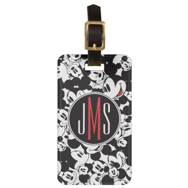 Mickey Mouse | Monogram Crowd Pattern Bag Tag
