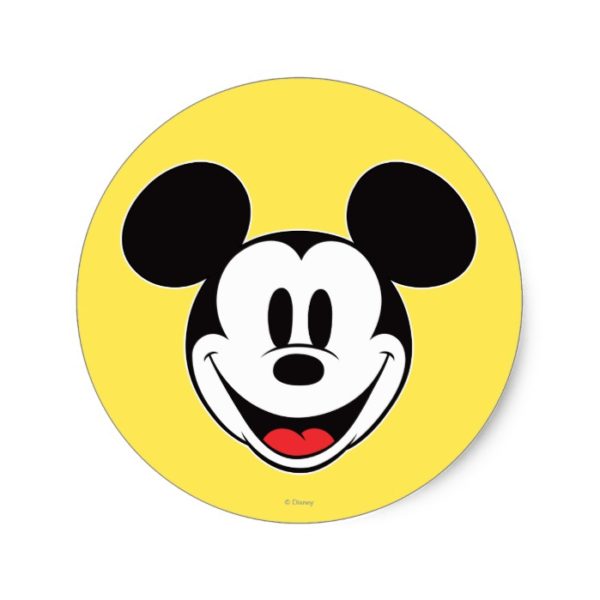 Mickey Mouse Smiling Classic Round Sticker