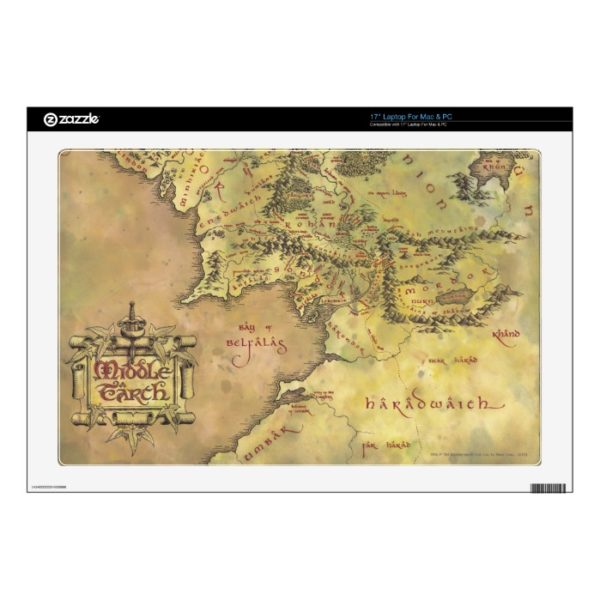 Middle Earth Map Decal For Laptop