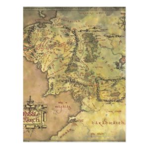 Middle Earth Map Postcard