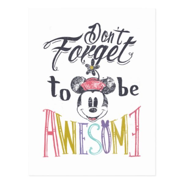 Minnie | Don't Forget To Be Awesome Postcard