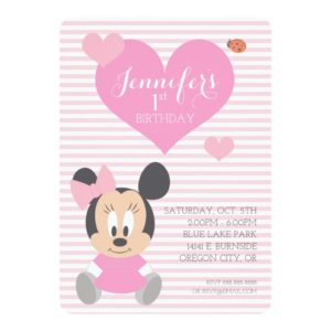Minnie Mouse | First Birthday Invitation