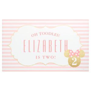 Minnie Mouse | Gold & Pink Striped Birthday Banner