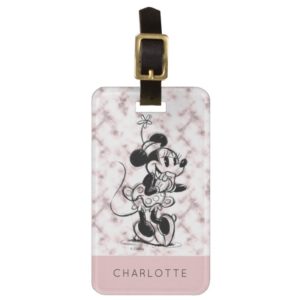 Minnie Mouse | Pink Marble - Add Your Name Bag Tag