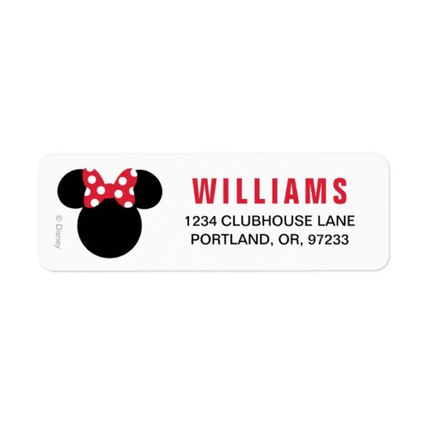 Minnie Mouse | Red and White Birthday Label